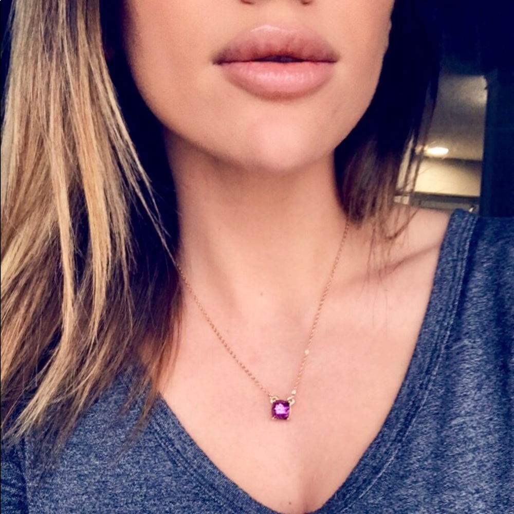 Graphite & Gold Glitter Square Pendant Necklace - Picture 2 of 2